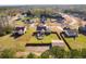 Aerial view of the property featuring fenced backyard with above-ground pool, deck, and outbuilding at 363 Safe Harbor Dr, Dallas, GA 30157