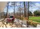 Large wooden deck with outdoor furniture and a beautiful view of the backyard at 4140 Hillsborough, Cumming, GA 30041