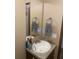 Bathroom featuring single sink, mirror and neutral color walls at 53 Oakview Dr, Carrollton, GA 30116