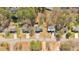 Aerial view of the neighborhood with tree-lined streets and well-maintained homes at 539 Villa Rosa Rd, Temple, GA 30179