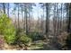 Scenic backyard view showcasing mature trees, a chicken coop, and natural beauty at 959 Hampton Nw Trl, Lilburn, GA 30047