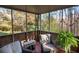 Comfortable screened porch featuring outdoor furniture and peaceful views of surrounding trees at 959 Hampton Nw Trl, Lilburn, GA 30047