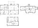 Floorplans showing layouts of all 3 floors in black and white at 684 Oak Moss Dr, Lawrenceville, GA 30043