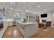 Spacious kitchen open to the living area with an island and modern appliances at 2620 Middle Coray Cir, Marietta, GA 30066