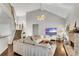 Inviting living room featuring high ceilings, fireplace, and comfortable seating area at 3015 Foxhall Overlook, Roswell, GA 30075
