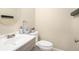 Well-maintained half bathroom featuring a modern vanity and fixtures at 320 Six Branches Ct, Roswell, GA 30076