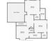 Second floor layout featuring three bedrooms, two bathrooms, and closet space at 7085 Wakehurst Pl, Cumming, GA 30040