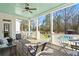 Relaxing back porch with comfortable seating and a view of the pool and backyard at 129 Euharlee 5 Forks Rd, Euharlee, GA 30145