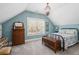 Bedroom with blue walls, a window, and antique furniture at 129 Euharlee 5 Forks Rd, Euharlee, GA 30145