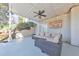 Comfortable outdoor seating area on a covered patio at 2867 Watchtower Approach Nw, Marietta, GA 30064
