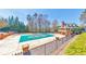 Large community pool with an ornate brick fence and covered for the off-season at 2867 Watchtower Approach Nw, Marietta, GA 30064