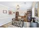 Cozy home office with built-in bookshelves, ample storage, and a patterned rug at 3034 Bristlewood Nw Ln, Marietta, GA 30064