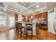 Kitchen featuring a center island with seating, wooden cabinets, and stainless steel appliances at 1249 Austin Thomas Dr, Dacula, GA 30019