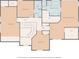 Second floor plan featuring five bedrooms, three baths, WICs and hallways at 3640 Ridgeway Ter, Suwanee, GA 30024