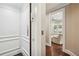 This home features a luxurious elevator with wood floors and detailed trim work at 55 Church St, Alpharetta, GA 30009