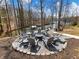 Serene backyard with comfortable seating around a modern fire pit, perfect for relaxation and social gatherings by the lake at 6041 Blackberry Ln, Buford, GA 30518