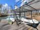 Covered boat dock with boat, perfect for enjoying lake activities at 6041 Blackberry Ln, Buford, GA 30518