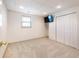 Bonus room with a closet, window, recessed lighting, and neutral-colored carpet at 6041 Blackberry Ln, Buford, GA 30518