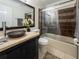 Bathroom featuring a vessel sink, a walk-in shower and a toilet at 7445 Talbot Colony, Atlanta, GA 30328