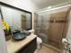 Bathroom featuring a glass shower, tiled floor, and vessel sink at 7445 Talbot Colony, Atlanta, GA 30328
