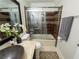 Bathroom featuring a vessel sink, a walk-in shower and a toilet at 7445 Talbot Colony, Atlanta, GA 30328