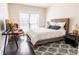 Modern bedroom featuring a platform bed and dark wood floors at 7445 Talbot Colony, Atlanta, GA 30328