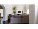 Bright living room with vaulted ceilings, cozy gray sofas, a fireplace, and stylish decor at 7445 Talbot Colony, Atlanta, GA 30328