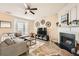 Inviting living room with hardwood floors, neutral paint, fireplace, and lots of natural light at 2015 Kilmington Sq, Alpharetta, GA 30009