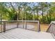 Back porch with wood railing overlooking a spacious backyard with mature trees at 578 Cedar Avenue, Atlanta, GA 30318