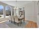 Sunlit dining room with wainscoting, large windows, and a chandelier at 1112 Kensington Ct, Johns Creek, GA 30022