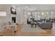 Cozy living room with a fireplace, large windows, and comfortable seating at 1112 Kensington Ct, Johns Creek, GA 30022