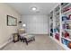 Finished basement with built-in storage cabinets and shelves at 340 Housman Dr, Fayetteville, GA 30215