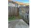 Enclosed backyard with wooden fence and a concrete patio at 4155 Park Chase Dr, Atlanta, GA 30344