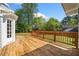 Spacious wooden deck perfect for entertaining with a view of the lush backyard at 3040 Wax Wing Nw Ct, Kennesaw, GA 30144