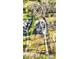 Aerial view of a private residence showcasing its estate grounds, a long drive, mature trees, and a pool at 5241 Moon Rd, Powder Springs, GA 30127
