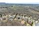 Aerial view showcasing a neighborhood with well-maintained homes and lush tree coverage at 6040 Boulder Bluff Dr, Cumming, GA 30040