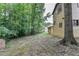 View of the backyard of this charming home, featuring mature trees and plenty of space at 1922 Marshes Glenn Dr, Norcross, GA 30071
