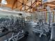 Community gym features multiple workout stations and a wood beam ceiling at 2870 Pharr Court South Nw # 1202, Atlanta, GA 30305