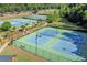 Multiple tennis courts with meticulously maintained landscaping, sidewalks, and lighting at 525 Appalachian Pl, Canton, GA 30114
