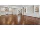 Finished basement with hardwood floors, built-in bar, and shelving at 3185 Casteel Ne Rd, Marietta, GA 30062