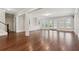 Spacious living room with hardwood floors and built-in shelving at 3185 Casteel Ne Rd, Marietta, GA 30062