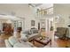 Open-concept living room featuring hardwood floors, high ceilings, and elegant furnishings at 535 Cameron Manor Way, Atlanta, GA 30328
