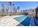 Landscaped backyard featuring a sparkling pool, grassy area, and playset, creating an ideal Gathering oasis at 1775 Rockwater Rd, Marietta, GA 30066