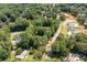 Overhead view of properties nestled within a lush, wooded landscape, showcasing neighborhood layout at 59 Woodlawn Dr, Marietta, GA 30067