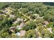 Panoramic aerial view of a high-end neighborhood featuring lush landscaping and homes with private pools at 59 Woodlawn Dr, Marietta, GA 30067