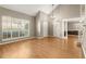 Bright living room with hardwood floors, high ceilings and two doors at 6 Westchester Sq, Decatur, GA 30030