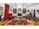 Elegant living room with fireplace and built-in shelves at 3821 Teesdale Ct, Atlanta, GA 30350