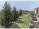 View of backyard with lush green grass and privacy trees, perfect for outdoor relaxation at 121 Riverwatch Ct, Canton, GA 30114
