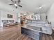 Spacious open-concept living room flows into kitchen and dining area at 121 Riverwatch Ct, Canton, GA 30114