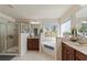 Spacious main bathroom with a large shower, large tub, and dual vanity sinks at 2591 Royston Dr, Duluth, GA 30097